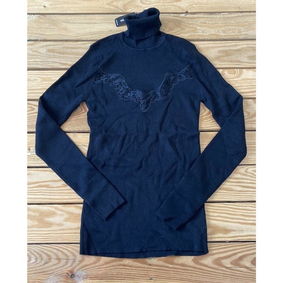 NWT Express Turtleneck Sweater Size Medium Women’s Black MSRP $70 - Picture 1 of 8